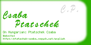 csaba ptatschek business card